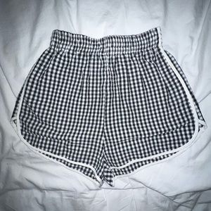 Dustan High Waisted Shorts Black White Gingham Print Princess Polly